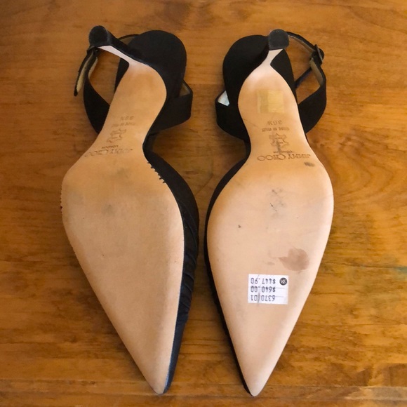 Jimmy Choo Bedazzled black satin heels crystal embellishments - Picture 7 of 16